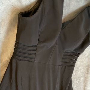 Black cut out gown with leg slit